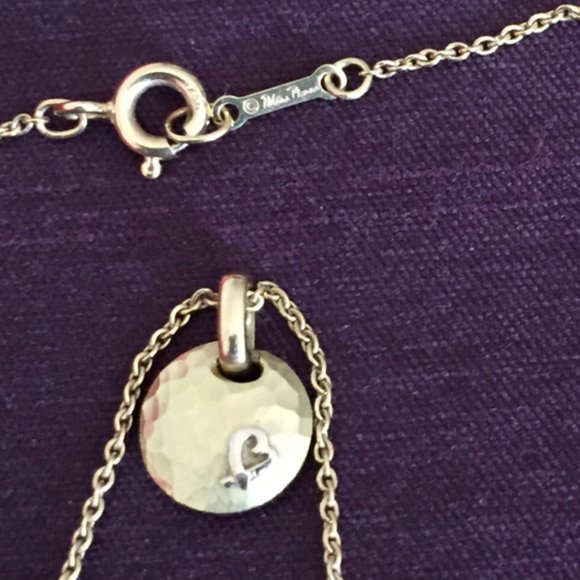 Tiffany's Paloma Picasso 18K Gold Hammered Disc with Loving Heart Necklace - Picture 5 of 5